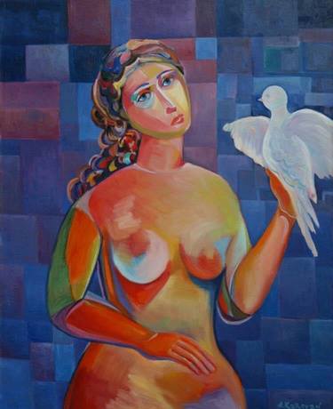 Original Abstract Expressionism Women Paintings by Albert Karoyan