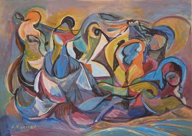 Original Cubism Abstract Paintings by Albert Karoyan
