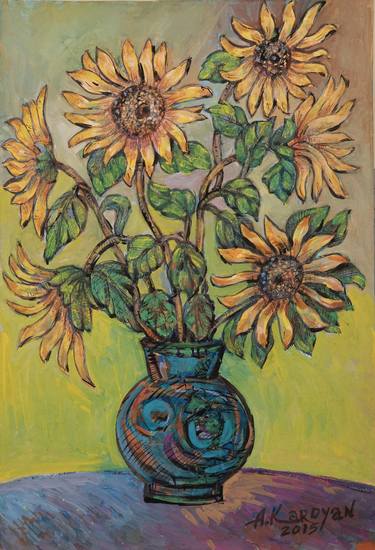 Original Impressionism Floral Paintings by Albert Karoyan