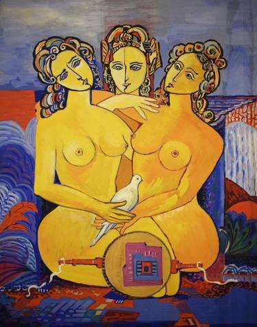 Original Expressionism Women Paintings by Albert Karoyan