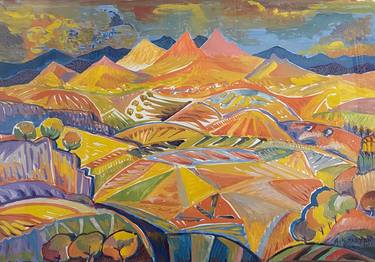 Original Abstract Expressionism Landscape Paintings by Albert Karoyan