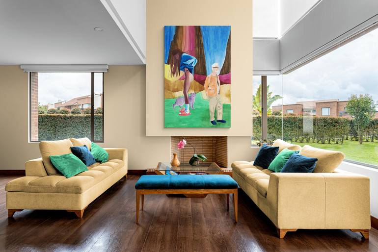 Original Abstract Cats Painting by Vamosiart Gallery