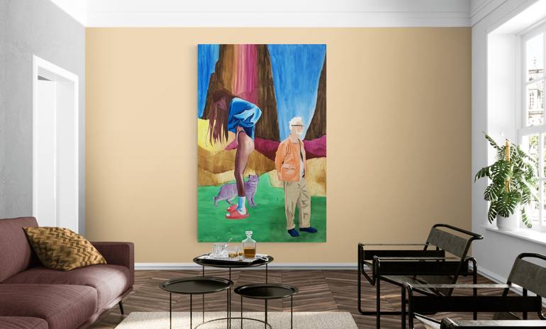 Original Abstract Cats Painting by Vamosiart Gallery