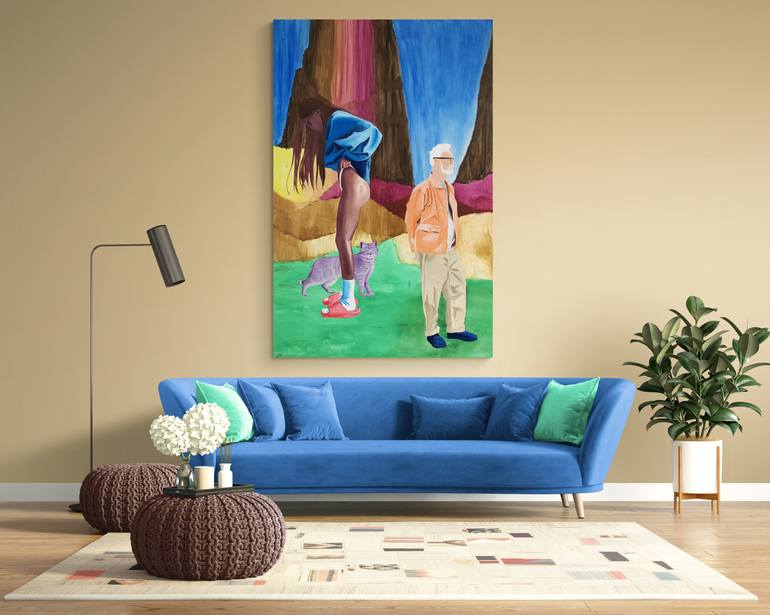 Original Abstract Cats Painting by Vamosiart Gallery