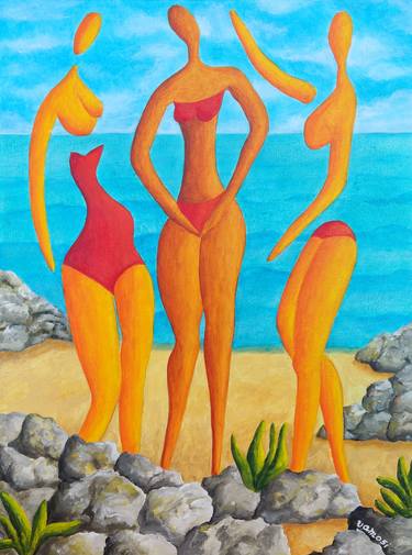 Original Figurative People Paintings by Peter Vámosi - VamosiArt group