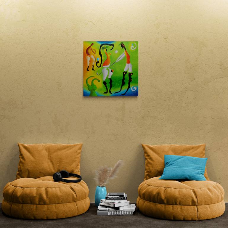 Original Abstract Sports Painting by Vamosiart Gallery