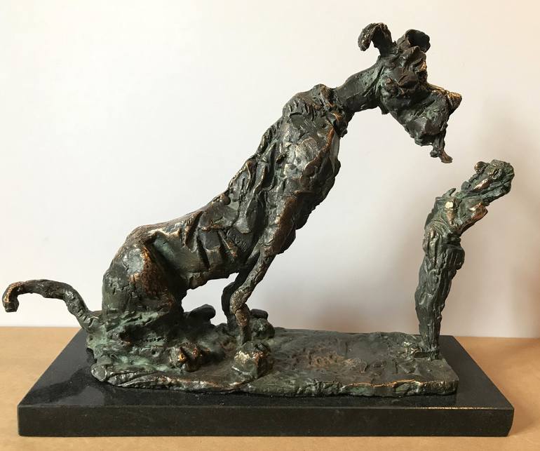 Original Figurative Dogs Sculpture by Peter Vámosi - VamosiArt group