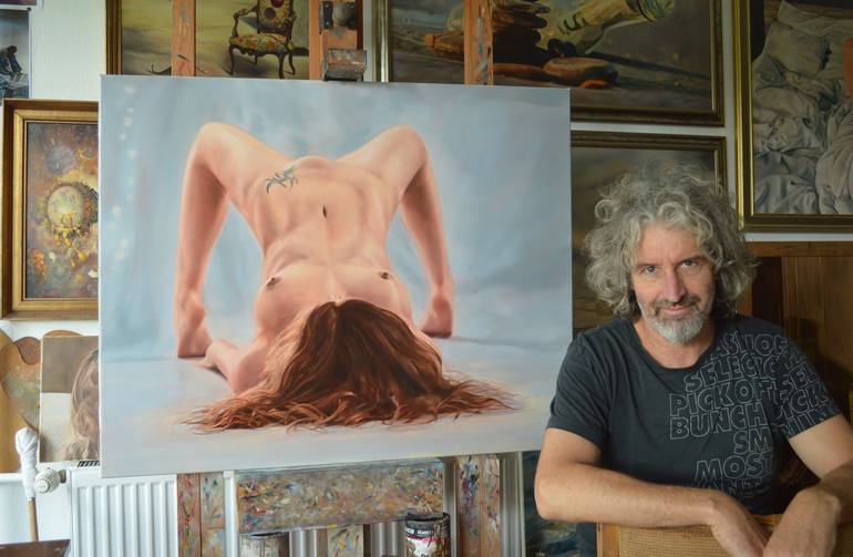 Original Figurative Erotic Painting by Peter Vámosi - VamosiArt group