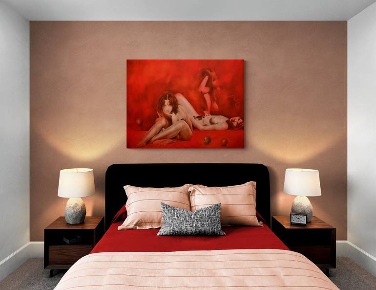 Original Figurative Erotic Painting by Vamosiart Gallery