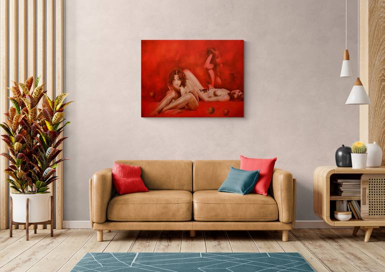 Original Figurative Erotic Painting by Vamosiart Gallery