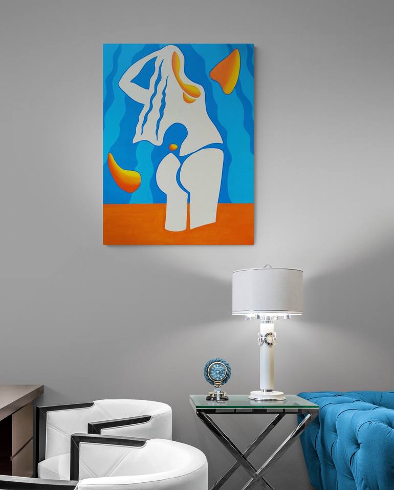 Original Abstract Women Painting by Peter Vámosi - VamosiArt group