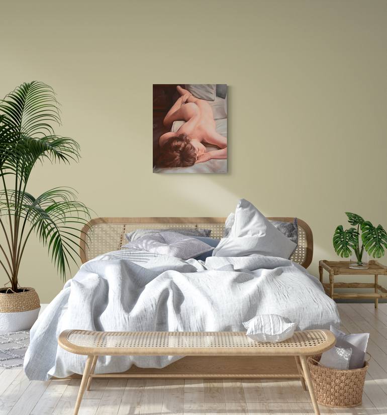Original Figurative Nude Painting by Vamosiart Gallery