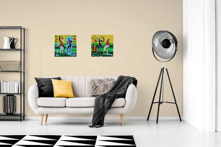 Original Abstract Family Painting by Vamosiart Gallery