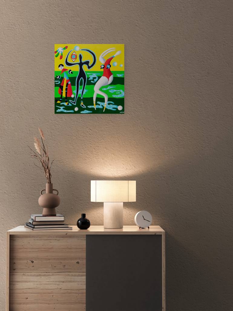 Original Abstract Family Painting by Vamosiart Gallery