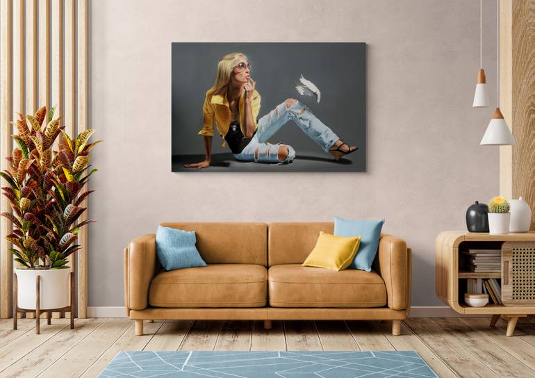 Original Figurative Women Painting by Vamosiart Gallery