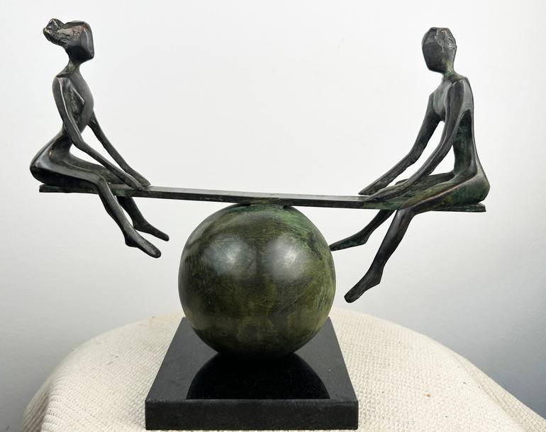 Original Cubism Love Sculpture by Vamosiart Gallery