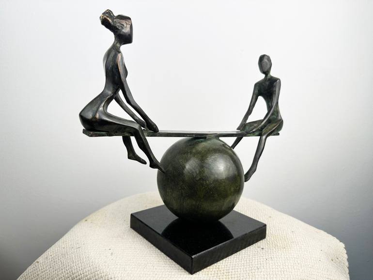 Original Cubism Love Sculpture by Vamosiart Gallery