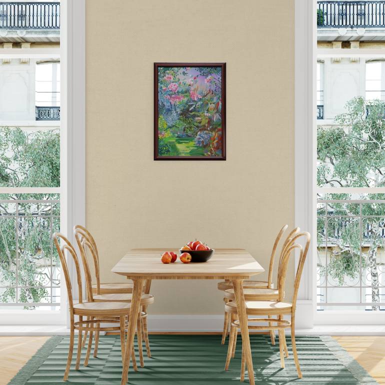 Original Impressionism Garden Painting by Peter Vamosi - Vamosiart Group
