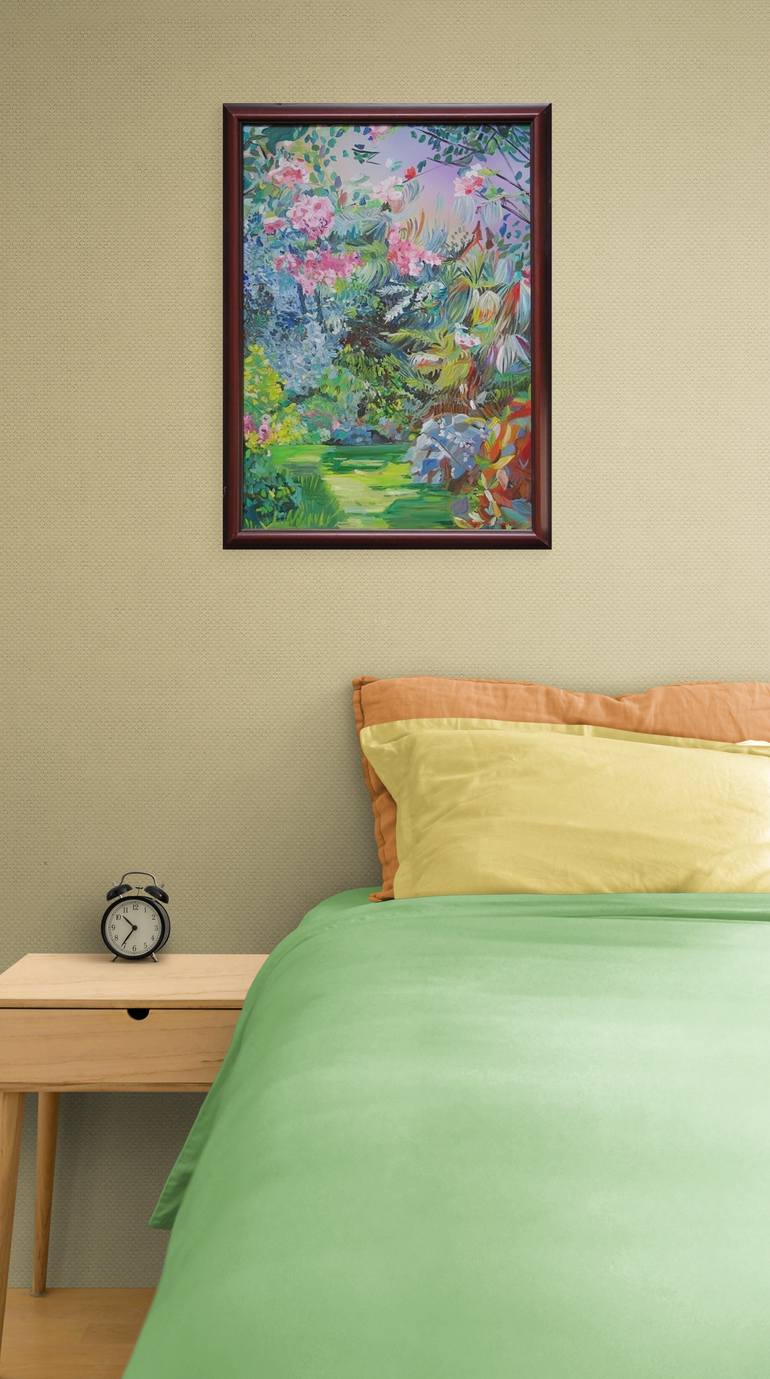 Original Impressionism Garden Painting by Peter Vamosi - Vamosiart Group