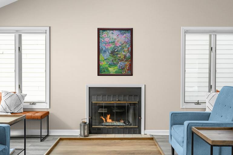 Original Impressionism Garden Painting by Peter Vamosi - Vamosiart Group