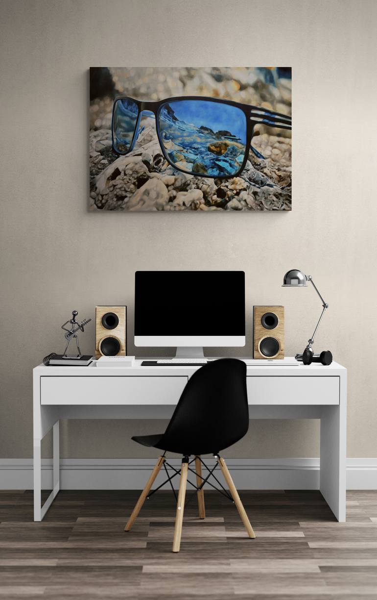 Original Modernism Beach Painting by Vamosiart Gallery