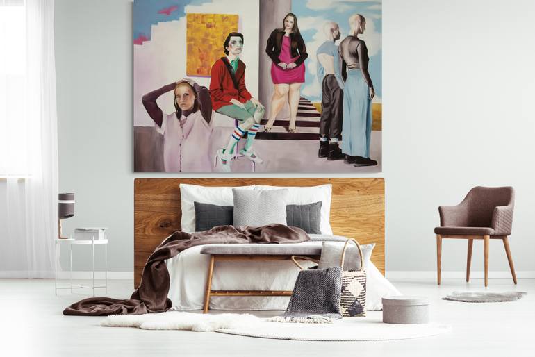 Original Figurative People Painting by Vamosiart Gallery