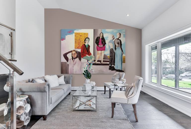 Original Figurative People Painting by Vamosiart Gallery