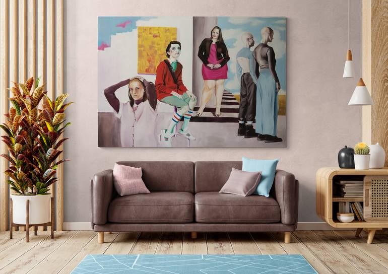 Original Figurative People Painting by Vamosiart Gallery