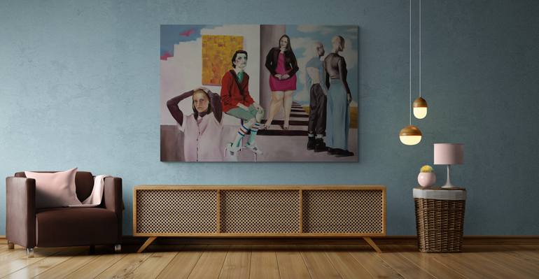 Original Figurative People Painting by Vamosiart Gallery