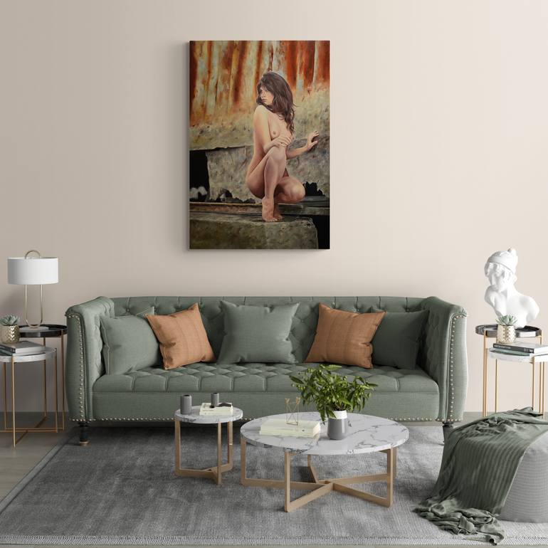Original Figurative Nude Painting by Vamosiart Gallery