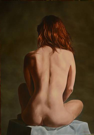 Print of Photorealism Nude Paintings by Peter Vámosi - VamosiArt group