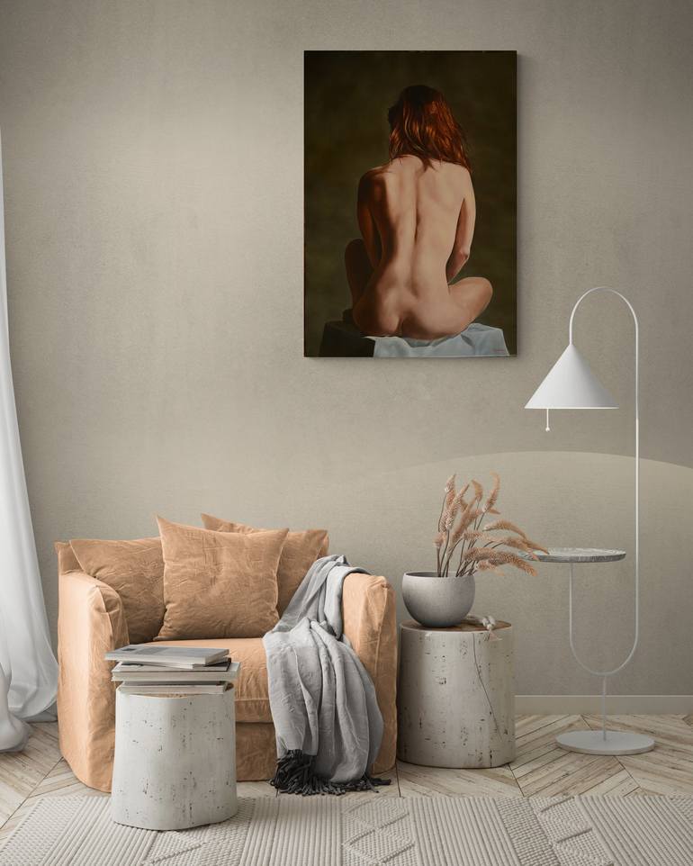 Original Photorealism Nude Painting by Peter Vámosi - VamosiArt group