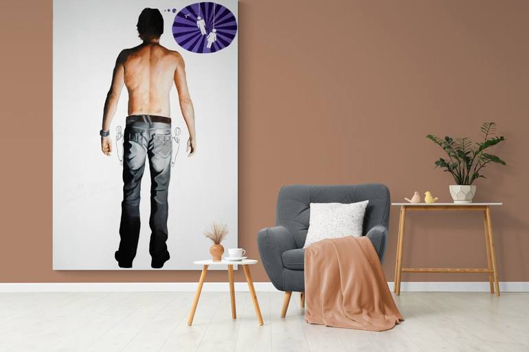 Original Figurative Men Painting by Peter Vámosi - VamosiArt group