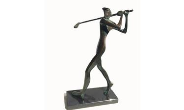 Golfer - bronze sculpture by Kristof Toth thumb
