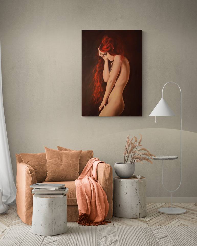 Original Photorealism Nude Painting by Peter Vámosi - VamosiArt group