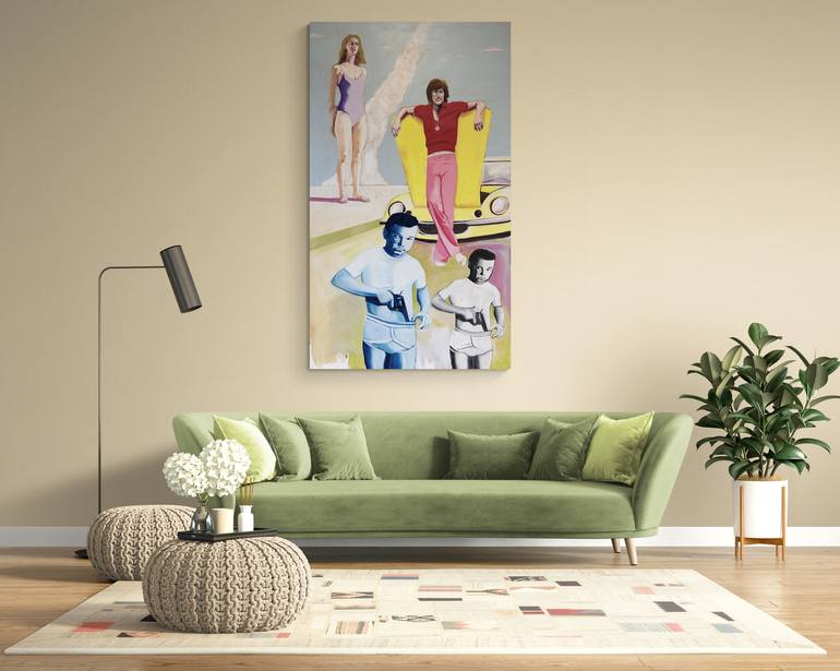 Original Pop Art Family Painting by Peter Vámosi - VamosiArt group