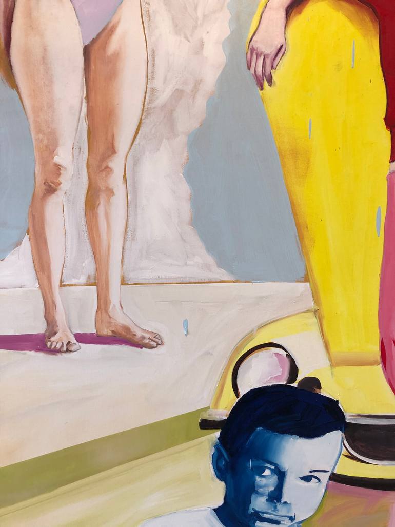Original Figurative Family Painting by Vamosiart Gallery