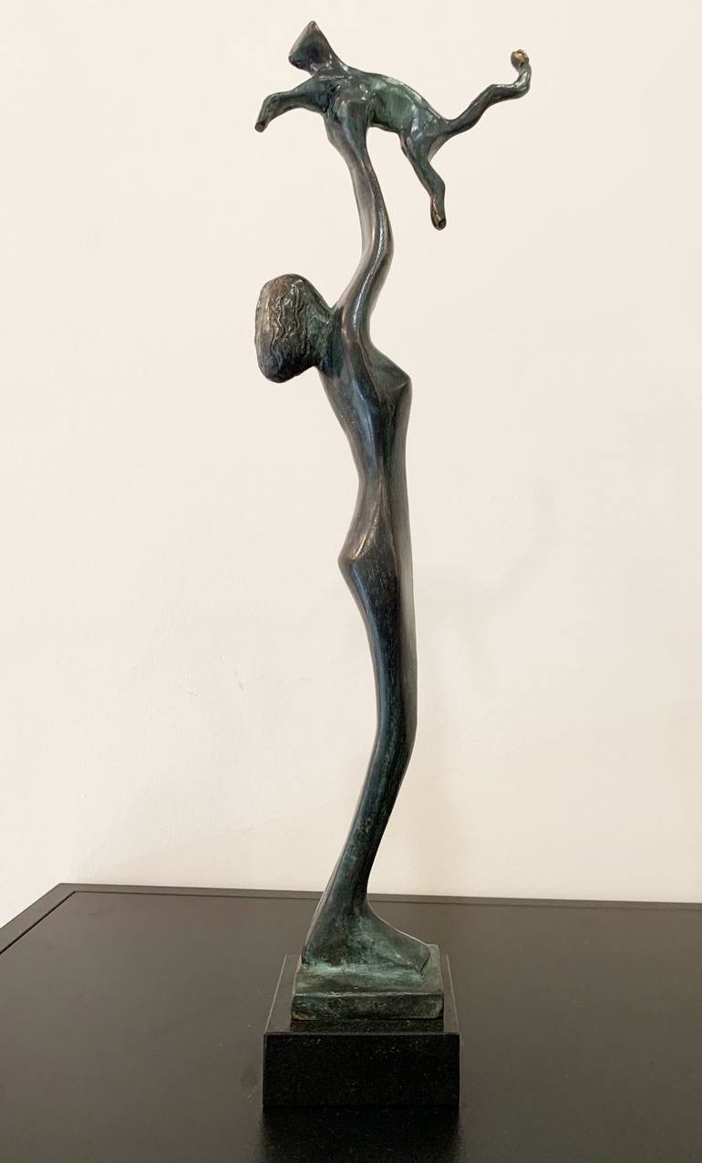Original Figurative Cats Sculpture by Peter Vamosi - Vamosiart Group