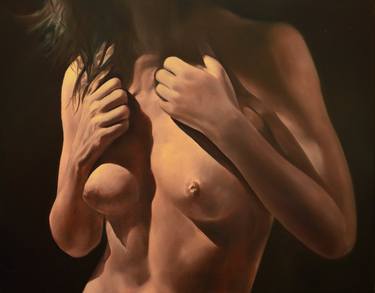 Print of Photorealism Nude Paintings by Peter Vámosi - VamosiArt group