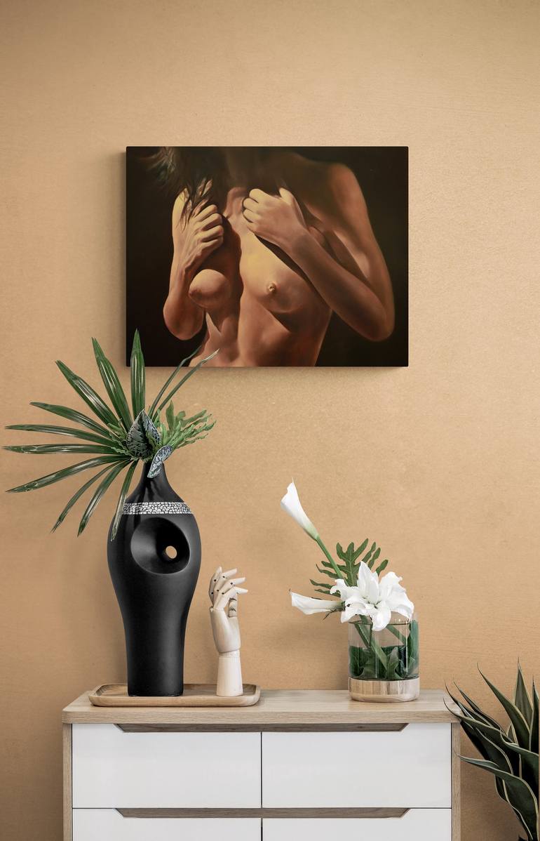 Original Photorealism Nude Painting by Peter Vámosi - VamosiArt group