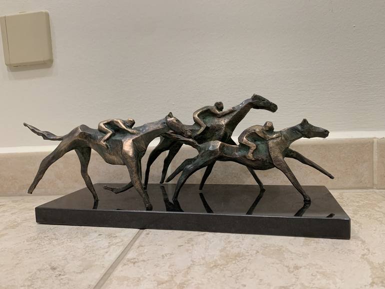 Original Figurative Horse Sculpture by Peter Vámosi - VamosiArt group