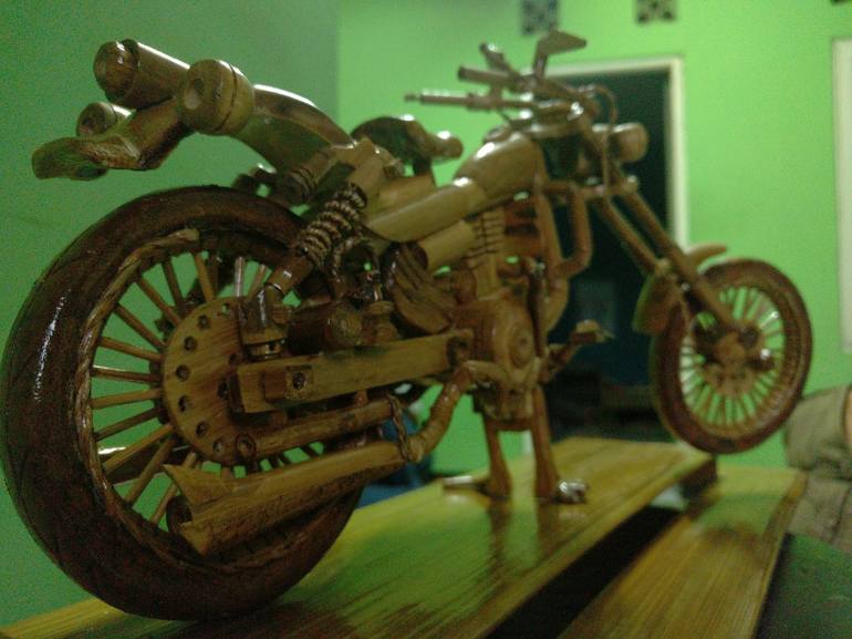 Original Realism Motorcycle Sculpture by AWI Creative