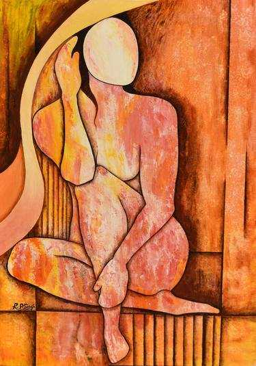 Print of Nude Paintings by R P Singh