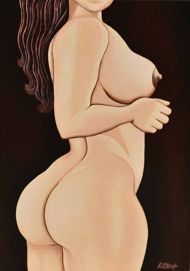 Print of Modern Erotic Paintings by R P Singh