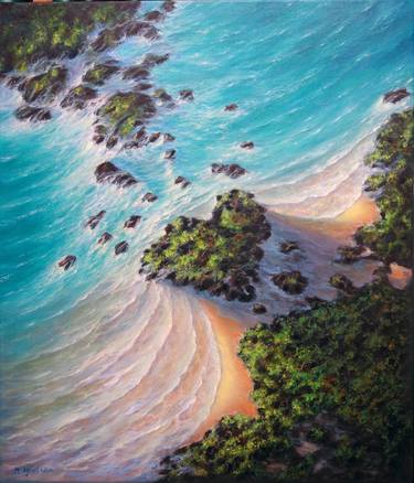 Original Photorealism Seascape Painting by Mariia Ignatkina