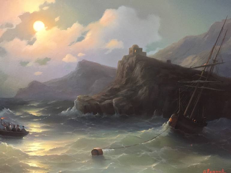 Original Realism Seascape Painting by Vadym Tsvetkov