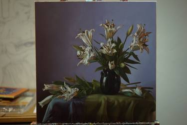 Original Realism Floral Paintings by Karoly Mozer