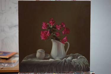 Original Fine Art Floral Paintings by Karoly Mozer