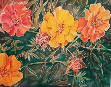 Print of Expressionism Floral Paintings by Rosario Grimaldi