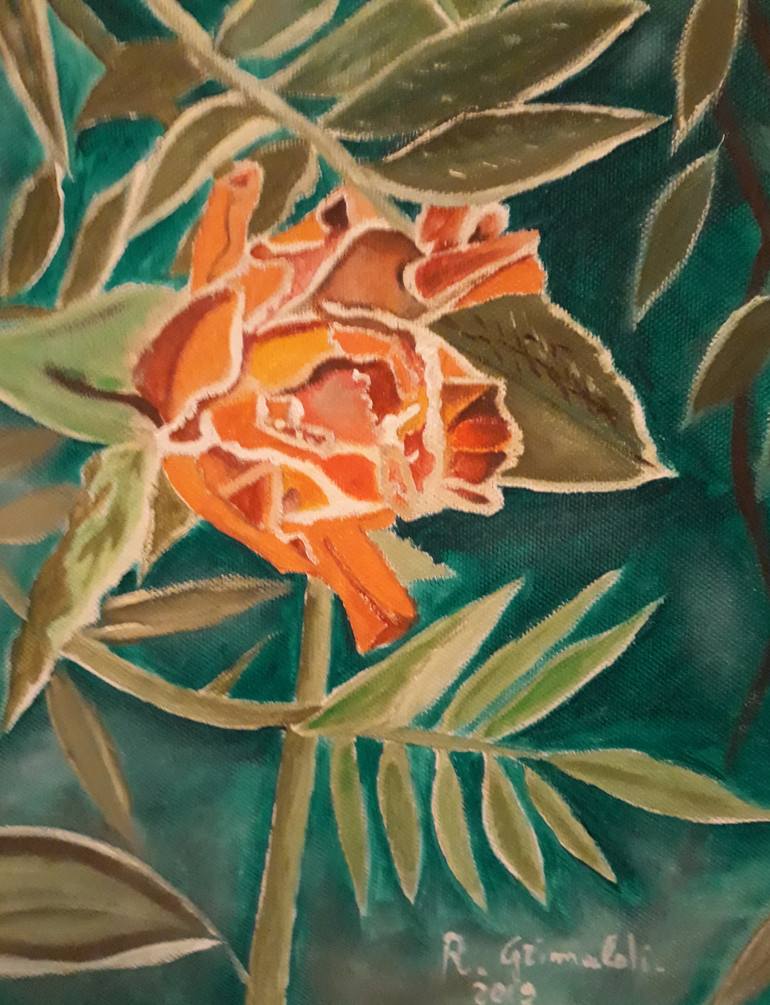 Original Expressionism Floral Painting by Rosario Grimaldi